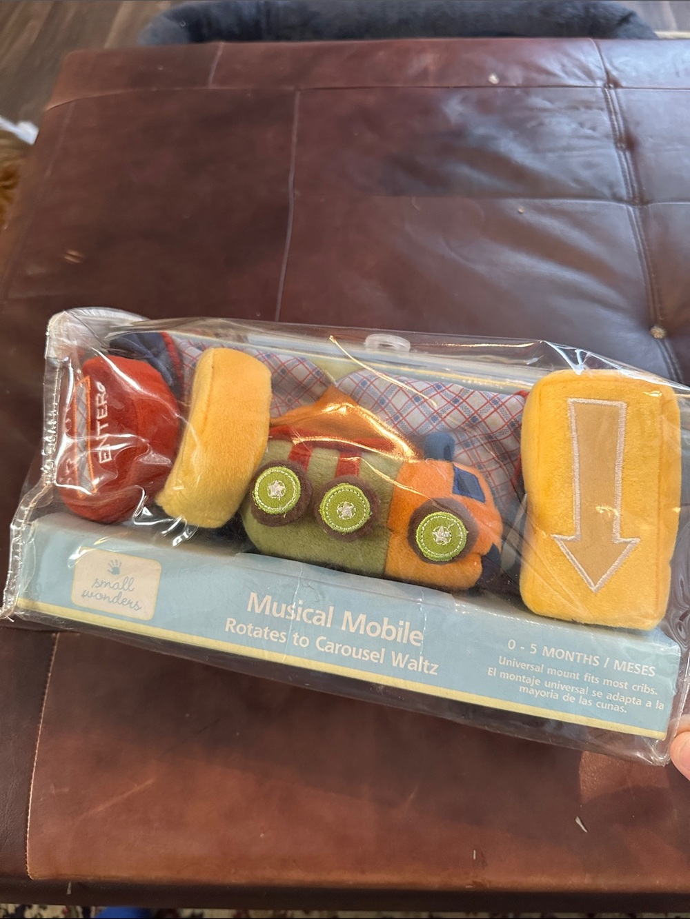 Small Wonders New traffic Yellow and Orange Plush Musical Mobile with Cars